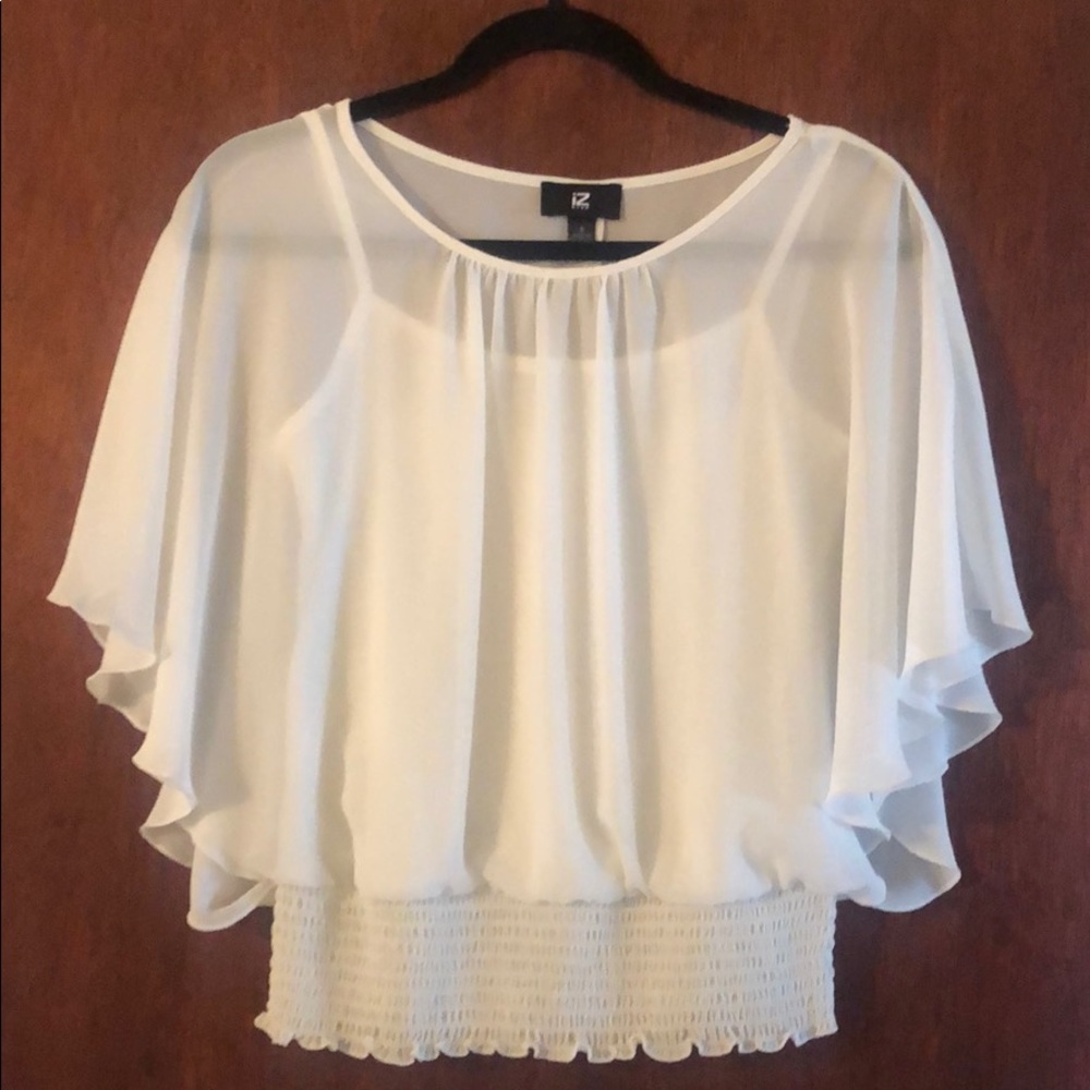 White sheer dress shirt